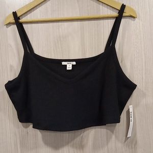 NWT bar III Black ribbed bandeau with thin straps